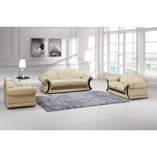 Fauteuil 1 place en cuir LUXE italien BRISTOL, beige