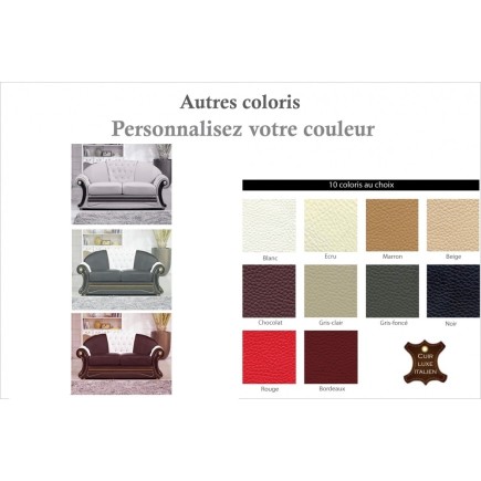 Canapé 2 places en cuir LUXE italien BRISTOL, couleur personnalisée