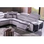 Canapé d'angle relax électrique en cuir buffle italien de luxe COMBIRELAX, blanc et noir, angle droit, 7/8 places Canapé d'angle relax électrique en cuir buffle italien de luxe COMBIRELAX, blanc et noir, angle droit, 7/8 places