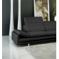 Canapé d'angle ITALIA en cuir haut de gamme italien vachette Vénésetti Cuir Prestige luxe Noir Angle à droit vu de face - Vénése