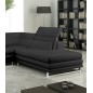 Canapé d'angle ITALIA en cuir haut de gamme italien vachette Vénésetti Cuir Prestige luxe Noir Angle à droit vu de face - Vénése