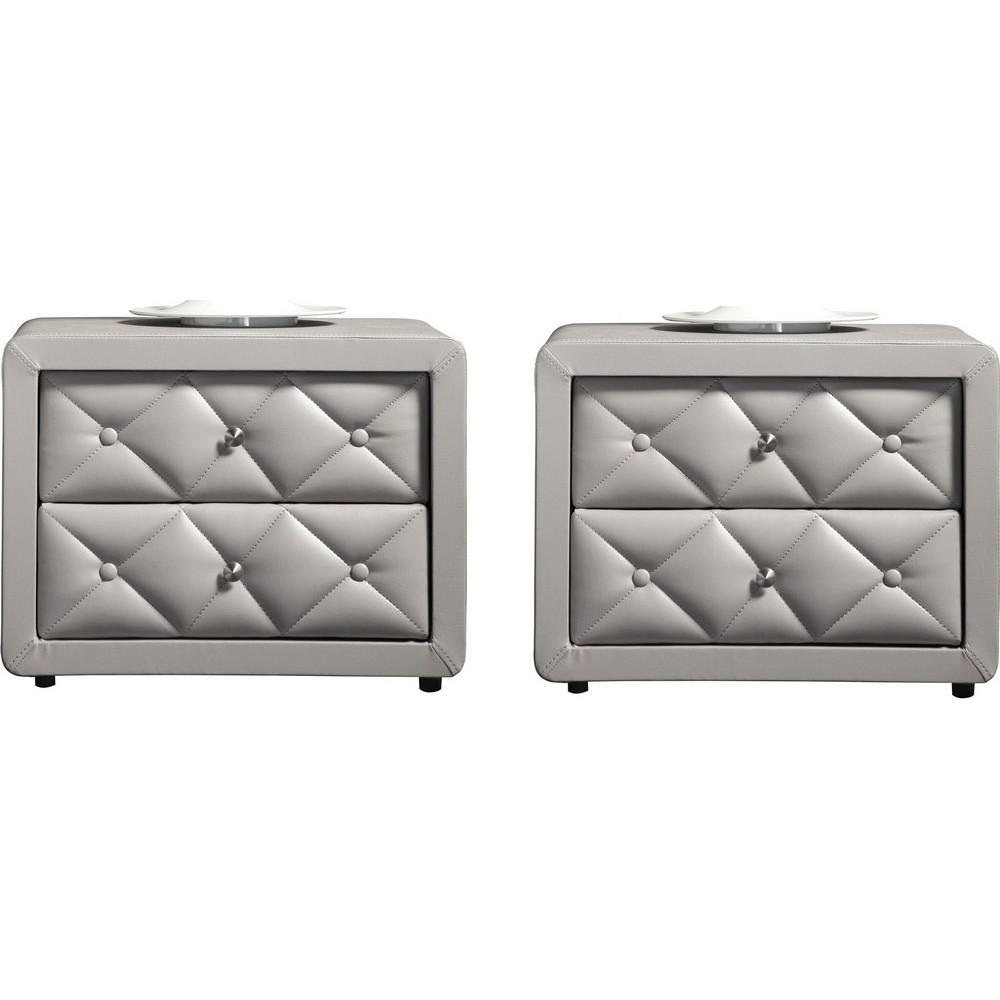 Ensemble de 2 chevets de belle qualité DORY, gris clair Ensemble de 2 chevets de belle qualité DORY, gris clair
