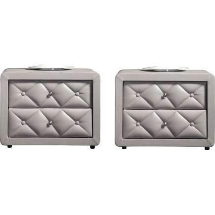 Ensemble de 2 chevets de belle qualité DORY, gris clair