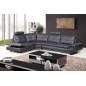 Canapé d'angle en cuir buffle italien de luxe 6/7 places BELLALIGNA, noir, angle gauche Canapé d'angle en cuir buffle italien de luxe 6/7 places BELLALIGNA, noir, angle gauche