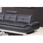 Canapé d'angle en cuir buffle italien de luxe 6/7 places BELLALIGNA, noir, angle gauche Canapé d'angle en cuir buffle italien de luxe 6/7 places BELLALIGNA, noir, angle gauche