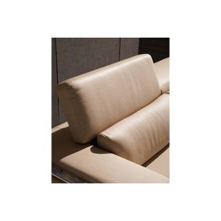 Canapé 2 places en cuir italien buffle LUXY, beige