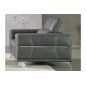 Un fauteuil 1 place en cuir italien buffle VEGA, gris foncé avec surpiqure gris clair Un fauteuil 1 place en cuir italien buffle VEGA, gris foncé avec surpiqure gris clair