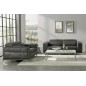 Un fauteuil 1 place en cuir italien buffle VEGA, gris foncé avec surpiqure gris clair Un fauteuil 1 place en cuir italien buffle VEGA, gris foncé avec surpiqure gris clair