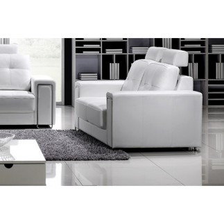 Canapé 2 places en cuir Prestige luxe haut de gamme italien MATIGNON, blanc