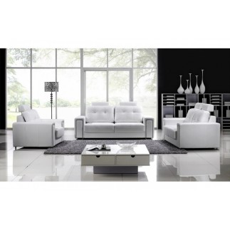 Canapé 2 places en cuir Prestige luxe haut de gamme italien MATIGNON, blanc
