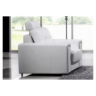 Fauteuil une place en cuir Prestige luxe haut de gamme italien MATIGNON, blanc