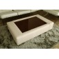 Table basse en simil cuir italien ZANA, écru