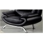 Ensemble de 2 fauteuils JONAH en cuir luxe italien, noir, Fauteuil 1 place