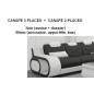 Ensemble canapé 3 places et 2 places en cuir italien vachette BOLOGNE, couleur noir et blanc blanc Ensemble canapé 3 places et 2 places en cuir italien vachette BOLOGNE, couleur noir et blanc blanc