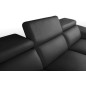 Canapé d'angle relax en 100% tout cuir épais de luxe italien avec relax électrique, 5/6 places KASTER, noir, angle droit