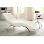 Chaise longue réglable multipositions, en cuir de luxe italien, SWEET, blanc cassé Chaise longue réglable multipositions, en cuir de luxe italien, SWEET, blanc cassé