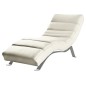 Chaise longue réglable multipositions, en cuir de luxe italien, SWEET, blanc cassé Chaise longue réglable multipositions, en cuir de luxe italien, SWEET, blanc cassé