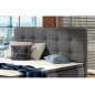 Ensemble boxspring complet tête de lit + sommiers + matelas + surmatelas INAYA de VENESETTI - tissu luxe gris foncé - 160x200 cm Ensemble boxspring complet tête de lit + sommiers + matelas + surmatelas INAYA de VENESETTI - tissu luxe gris foncé - 160x200 cm