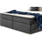 Ensemble boxspring complet tête de lit + sommiers + matelas + surmatelas INAYA de VENESETTI - tissu luxe gris foncé - 160x200 cm Ensemble boxspring complet tête de lit + sommiers + matelas + surmatelas INAYA de VENESETTI - tissu luxe gris foncé - 160x200 cm