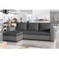 - Canapé d'angle convertible en tissu qualité gris foncé et gris clair, 4/5 places, avec coffre, angle gauche (vu de face), NEST - Canapé d'angle convertible en tissu qualité gris foncé et gris clair, 4/5 places, avec coffre, angle gauche (vu de face), NEST