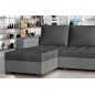 - Canapé d'angle convertible en tissu qualité gris foncé et gris clair, 4/5 places, avec coffre, angle gauche (vu de face), NEST - Canapé d'angle convertible en tissu qualité gris foncé et gris clair, 4/5 places, avec coffre, angle gauche (vu de face), NEST