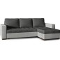 Canapé d'angle convertible - en tissu qualité gris foncé et gris clair, 4/5 places, avec coffre, angle droit (vu de face), NESTO Canapé d'angle convertible - en tissu qualité gris foncé et gris clair, 4/5 places, avec coffre, angle droit (vu de face), NESTO
