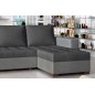 Canapé d'angle convertible - en tissu qualité gris foncé et gris clair, 4/5 places, avec coffre, angle droit (vu de face), NESTO Canapé d'angle convertible - en tissu qualité gris foncé et gris clair, 4/5 places, avec coffre, angle droit (vu de face), NESTO