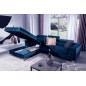 Canapé d'angle convertible en velours luxe 5 places, RICHARD, bleu, angle gauche Canapé d'angle convertible en velours luxe 5 places, RICHARD, bleu, angle gauche