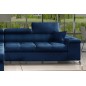 Canapé d'angle convertible en velours luxe 5 places, RICHARD, bleu, angle gauche Canapé d'angle convertible en velours luxe 5 places, RICHARD, bleu, angle gauche