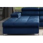 Canapé d'angle convertible en velours luxe 5 places, RICHARD, bleu, angle gauche Canapé d'angle convertible en velours luxe 5 places, RICHARD, bleu, angle gauche