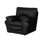 Ensemble composé d'un canapé 3 places et d'un fauteuil en 100% tout cuir italien vachette OSATIS, couleur noir Ensemble composé d'un canapé 3 places et d'un fauteuil en 100% tout cuir italien vachette OSATIS, couleur noir
