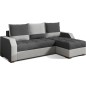 Canapé d'angle convertible - ARTE - en tissu de qualité - gris foncé et gris clair, 3/4 places, angle droit (vu de face) Canapé d'angle convertible - ARTE - en tissu de qualité - gris foncé et gris clair, 3/4 places, angle droit (vu de face)