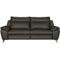 Canapé taille 2 places avec 2 relax en 100% tout cuir épais de luxe italien avec 2 relax électriques, PERINI, anthracite Canapé taille 2 places avec 2 relax en 100% tout cuir épais de luxe italien avec 2 relax électriques, PERINI, anthracite