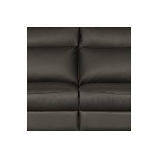 Canapé taille 2 places avec 2 relax en 100% tout cuir épais de luxe italien avec 2 relax électriques, PERINI, anthracite