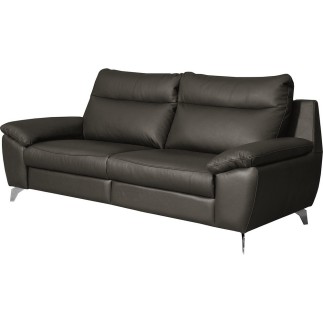 Canapé taille 2 places avec 2 relax en 100% tout cuir épais de luxe italien avec 2 relax électriques, PERINI, anthracite