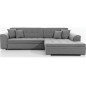 Canapé d'angle convertible - SOHO - en tissu de qualité, gris, 5/6 places, angle droit (vu de face) Canapé d'angle convertible - SOHO - en tissu de qualité, gris, 5/6 places, angle droit (vu de face)