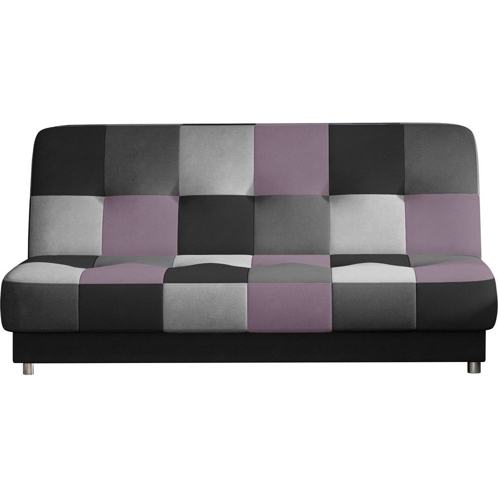 Canapé 3 places convertible - multicolore et mauve - en tissu de belle qualité, CAYENNE, Multicolore gris et noir et mauve Canapé 3 places convertible - multicolore et mauve - en tissu de belle qualité, CAYENNE, Multicolore gris et noir et mauve