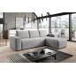 Canapé d'angle convertible - SIDNEY VELOURS - en velours Luxe - 5/6 places, gris clair, angle droit (vu de face) Canapé d'angle convertible - SIDNEY VELOURS - en velours Luxe - 5/6 places, gris clair, angle droit (vu de face)