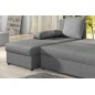 Canapé d'angle convertible - GILO - en tissu luxe 3/4 places, gris, angle gauche (vu de face)