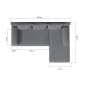 Canapé d'angle convertible - GILO - en tissu luxe 3/4 places, gris, angle droit (vu de face) Canapé d'angle convertible - GILO - en tissu luxe 3/4 places, gris, angle droit (vu de face)