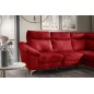 Canapé d'angle en cuir italien de luxe 5 places LUZINI rouge foncé, angle droit Canapé d'angle en cuir italien de luxe 5 places LUZINI rouge foncé, angle droit