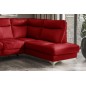 Canapé d'angle en cuir italien de luxe 5 places LUZINI rouge foncé, angle droit Canapé d'angle en cuir italien de luxe 5 places LUZINI rouge foncé, angle droit