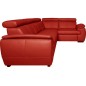 Canapé d'angle en 100% cuir de luxe italien , 5 places Cintia, couleur rouge foncé, angle droit Canapé d'angle en 100% cuir de luxe italien , 5 places Cintia, couleur rouge foncé, angle droit