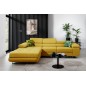 Canapé d'angle convertible ARMEL en tissu luxe 5 places, jaune moutarde, avec coffre, angle gauche (vu de face) Canapé d'angle convertible ARMEL en tissu luxe 5 places, jaune moutarde, avec coffre, angle gauche (vu de face)