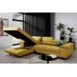 Canapé d'angle convertible ARMEL en tissu luxe 5 places, jaune moutarde, avec coffre, angle gauche (vu de face) Canapé d'angle convertible ARMEL en tissu luxe 5 places, jaune moutarde, avec coffre, angle gauche (vu de face)