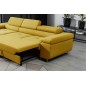 Canapé d'angle convertible ARMEL en tissu luxe 5 places, jaune moutarde, avec coffre, angle gauche (vu de face) Canapé d'angle convertible ARMEL en tissu luxe 5 places, jaune moutarde, avec coffre, angle gauche (vu de face)