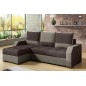 - Canapé d'angle convertible - ARTE - en tissu de qualité - marron et beige, 3/4 places, angle gauche (vu de face) - Canapé d'angle convertible - ARTE - en tissu de qualité - marron et beige, 3/4 places, angle gauche (vu de face)