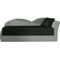 Banquette lit gigogne en tissu de qualité bicolore noir et gris-vert, angle droit- AGATA, 3 places, angle gauche Banquette lit gigogne en tissu de qualité bicolore noir et gris-vert, angle droit- AGATA, 3 places, angle gauche