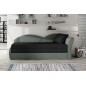 Banquette lit gigogne en tissu de qualité bicolore noir et gris-vert, angle droit- AGATA, 3 places, angle gauche Banquette lit gigogne en tissu de qualité bicolore noir et gris-vert, angle droit- AGATA, 3 places, angle gauche