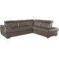 Canapé d'angle en cuir italien de luxe 5/6 places TONUS, taupe, angle droit Canapé d'angle en cuir italien de luxe 5/6 places TONUS, taupe, angle droit
